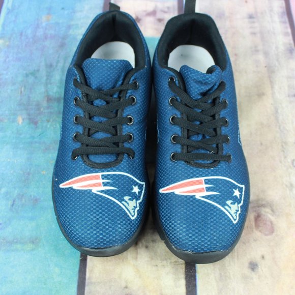 New England Patriots Logo Blue Mesh Low Top Custom Sneakers Size M 6 / L 8 - Picture 5 of 9